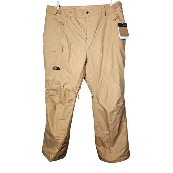 NEW North Face 2X Short Tan Brown Snowboard Ski Pant Snow Freedom Insulated